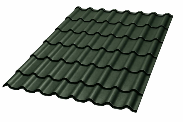 Металлочерепица Монтеррей 0.5мм Полиэстер Россия RAL 6005 (зеленый мох)