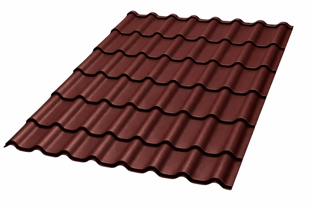 Металлочерепица Classic 0.45мм Полиэстер Россия RAL 3005 (винно-красный)