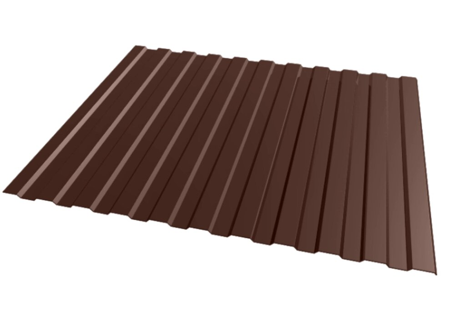 Двухсторонний профнастил оцинкованный С8 1200х0.50мм цвет Шоколадный