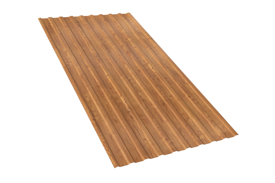 Двухсторонний профнастил оцинкованный С8 1200х0.50мм цвет Орех